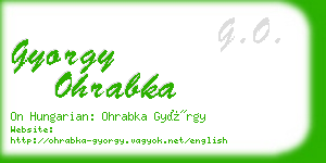 gyorgy ohrabka business card